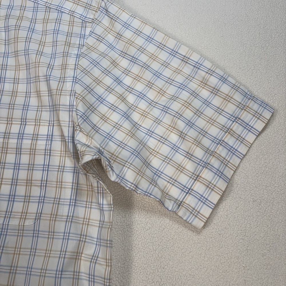 Dunhill Shirt Men's M Beige Plaid Check 100% Cotton Pocket Button Down‎ - Picture 6 of 14